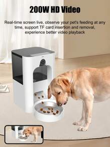 1pc New USB Powered Pet Smart Camera With Adjustable Lens, 135oz/4L Capacity Automatic Pet Feeder With Stainless Steel Bowl, APP Controlled, Stylish Design, Suitable For Multiple Scenes (Living Room, Balcony, Bedroom, Outdoor) - 4L - View 5