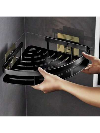 Suporte Shampoo Sabonete Banheiro Adesivo Parede Box Luxo Cor Preto Bkl Store