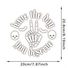 1pc Skeletal Wave Decal, Car Decal, Spooky Car Decals, Wave Decal, Skeleton Hand Decal, Bats Decal, For Girl
