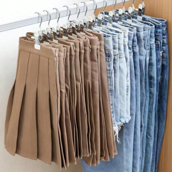 10/20 Stück Edelstahl Garderobe Organizer mit Haken - nahtlose Kleiderklammern, geeignet für Hosen, Socken und zum Trocknen von Kleidung - platzsparende Kleiderbügel Clips, Kleiderschrank Lagerung & Organisation, Kleidungsklammern, Kleidungsorganisatoren, Frühling, Minimalismus, Sommer Oberteile