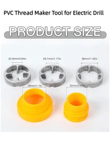 Juego de 6 piezas de rosca de PVC - Juego de machos y terrajas para tubería de plástico, kit de roscado de tubería, con 3 terrajas de 1/2", 3/4", 1", herramienta de roscar tuberías para corte y roscado profesional de tuberías