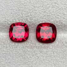 One 100% Lab Grown Ruby Cushior Cut Gemstone For Charms Advanced Jewelry Making Materials DIY - Red - View 3