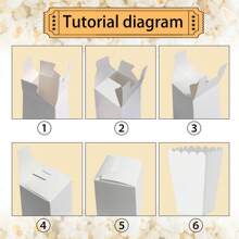 12pcs Popcorn Boxes Mini Paper Popcorn Bags Cardboard Disposable Popcorn Container, Snack Candy Popcorn Holder For Carnival Party Supplies, For Birthday Party Wedding Movie Night Tableware Supplies(Black,White,Blue,Yellow,Green,Red,Pink)