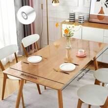 1pc 0.25mm Thick Pvc Transparent Tablecloth Desk Mat Protective Film, Waterproof, Oil Proof, Heat Resistant, Suitable For Table Cover, Tea Table, Bedside Table, Computer Desk, Office