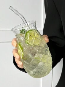 1 pieza Vaso de cóctel de piña helado de diseño creativo y viral en redes sociales, vaso para mezclar altamente atractivo con relieve 3D, para uso en bares y hogares