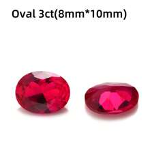 One 100% Lab Grown Ruby Oval Cut Gemstone For Charms Advanced Jewelry Making Materials DIY - Red - View 13