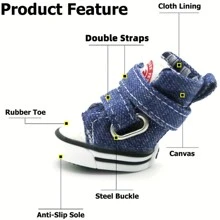 Pet Shoes Set Of 2 Pairs Stylish Contrast Color Non-Slip Soft Sole Breathable Dog Shoes For All Seasons