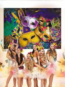 3,28ft*2,46ft(100cm*75cm)-Venetië Carnaval Decoratie Achtergronden Carnaval Maskerade Fotografie Achtergronden Maskers Kleurrijke Achtergronden Feestdecoratie Banners Studio Rekwisieten - Woondecoratie - Mardi Gras Decoratie - Feestdecoratie
