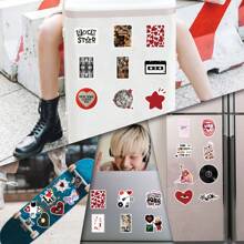 55PCS Downtown Girl Stickers Aesthetic, Stickers For Girls Teens Red And Black Downtown Girl Stickers Journal Laptop Urban Fashion Downtown Party Favor Room Decor - Multicolor - View 7