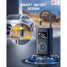 Fanttik X9 Pro Portable Tire Inflator For Compact Car 27s Fast Inflate Electric Bike Pump With Digital Tire Pressure Gauge 150PSI Air Compressor For Electric Bikes Compact Car Ball - as pic - View 6