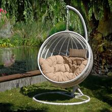 Soft Hanging Egg Chair Seat Cushion ONLY Thick Swing Egg Chair Pad Cushion Soft Hammock Replacement Pad With Headrest For Indoor Outdoor Garden Patio - 卡其色 - 查看 9