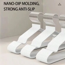 10 件套防滑设计衣架，家用衣架，收纳整理器，无痕衣架，坚固耐用外套耐用衣架，家用衣物干燥储存和整理，适用于卧室、浴室、家庭 - 彩色 - 查看 4