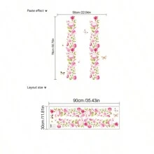 清新粉色花朵装饰墙贴，可移除，适用于酒店、民宿、办公室、商场、卧室、浴室、厨房 房间装饰 家居装饰 墙壁装饰 浴室装饰 卧室装饰 房间装饰用品 客厅装饰 家居装饰 客厅墙纸贴纸 个性贴纸 - 彩色 - 查看 7