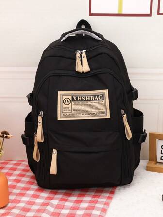 Retrobrittischer Stil vielseitiger Kontrast-Farben Straßen-Mode-Rucksack, elegant und geräumig, geeignet für Schule und Unterricht, künstlerisches Schulrucksack-Design für Teenager, Büchertasche für Frauen oder Studenten, perfekt für Bücher, Einkaufen, Schulanfang und mehr, Schul-Grundausstattung für Frauen, Mädchen und Studenten, perfekt abgestimmt mit Rucksack-Accessoires