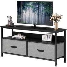 Dresser TV Stand, Entertainment Center With Storage, 50 Inch TV Stand For Bedroom Small TV Stand Dresser With Drawers And Shelves, TV & Media Console Table Furniture For Living Room - 灰色 - 查看 2