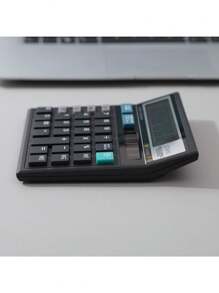 Calculadora de escritorio para uso de oficina, Calculadora financiera de contabilidad de oficina empresarial - Calculadora de escritorio negra - Ver 2