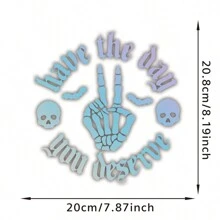 1pc Skeletal Wave Decal, Car Decal, Spooky Car Decals, Wave Decal, Skeleton Hand Decal, Bats Decal, For Girl