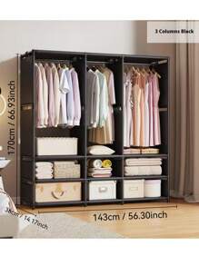 1pc Portable Wardrobe Closet, Sturdy & Dustproof Clothing Rack For Home Bedroom, Rental House, Dorm, Organizer Storage Bedroom, Organizer, Home Storage, For White T-Shirt Women, Black Pants Women, Ladies Winter Clothes, Dress, Winter Clothes For Ladies, Elegant Woman Dresses, White Shirt For Ladies, Long Sleeve, White Jumpsuit For Women, Spring Dresses For Women, Spring Outfits For Women, Spring, Spring Clothes, Minimalist, Summer Tops Storage