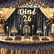 10Ft Metal Foil Tassel Banner, Metal Tassel Curtain Wall Hanging Background Tinsel Drapes Skirting Decor, Suitable For Decorating Parade Floats, Single Party, Weddings, Birthdays, Halloween, Easter Day, Party Decorations, Back To School Valentine Day