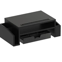 Desk Monitor Stand Riser With Adjustable Organizer Tray, Black - 黑色 - 查看 2