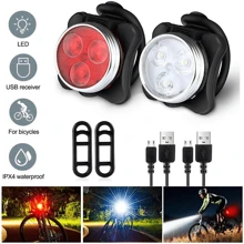 NetHong Bike Light Set, Super Bright USB Rechargeable Bicycle Lights,Waterproof Mountain - Black - View 1