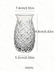 1 pieza Vaso de cóctel de piña helado de diseño creativo y viral en redes sociales, vaso para mezclar altamente atractivo con relieve 3D, para uso en bares y hogares