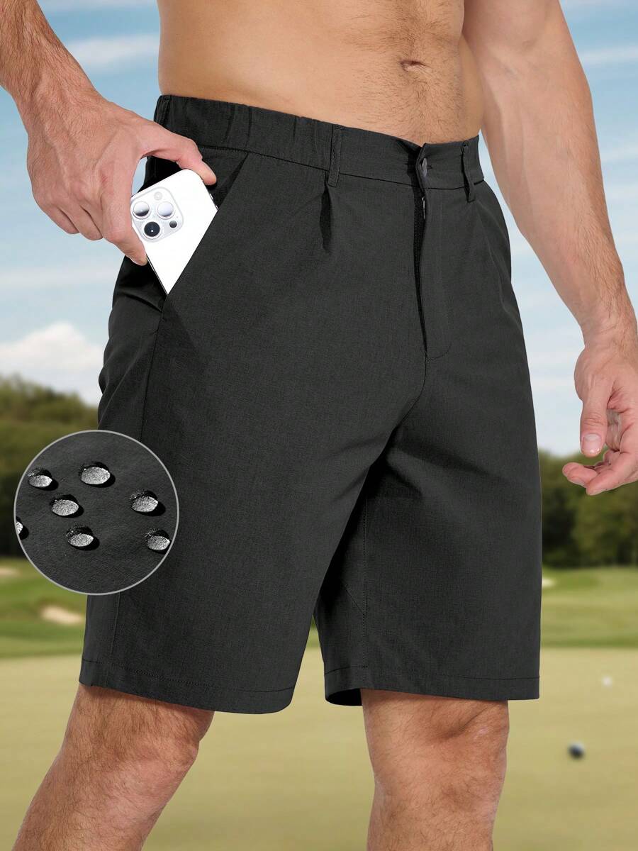 Men's All Day Comfy Golf Shorts - 9" Stretch Lightweight Casual Work Flat Front Shorts With Pockets - màu đen - Xem 1