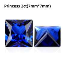 Una gema de zafiro de corte princesa 100% cultivada en laboratorio para hacer dijes, materiales avanzados para hacer joyas DIY