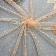 Popular High-Density Polyester Polka Dot Flocked Mesh Fabric, Suitable For Dresses, Undershirts, Headwear, Toys, DIY