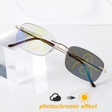 光致变色、渐进多焦点老花镜、时尚无框双光镜，适合男女