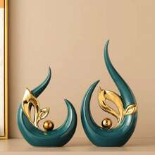 1/2 PCS White Silver Home Decor Accent Ceramic Statue Abstract Sculptures Centerpieces Mid Century Modern Decor For Tables Coffee Table Top Decorations For Living Room Desktop Shelf Dining Room Kitchen,Suitable For Home Decor, Bedroom Decor, Office And Students, The Best Christmas Gift,Wintertime Valentine's Day Gift,Decorative Items For Eid Al-Fitr In The Middle East