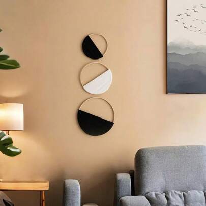 Colgante de pared de macramé, decoración de pared de estilo bohemio con aro de bambú, tapiz de pared tejido a mano de forma redonda y colorida