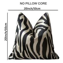 1pc Polyester Throw Pillow Cover, Multi-Color Abstract Texture, Geometric Lines, Zebra, Leopard Print, Black, Brown, Gold, Luxury Single-Sided High-Precision Jacquard, For Living Room, Sofa, Car, Home Decor, Party Decor (No Pillow Insert)