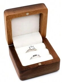 Personalized Wedding Ring Box, Customized Wooden Ring Box, Engagement Ring Box, Double Slot Ring Box, Engraved Proposal Ring Box, Gift For Her, Bridal Gift, Wedding Anniversary Gift, Valentine's Day Gift, Mother's Day Gift, Birthday Gift - Multicolor - View 12