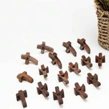 10 件我的心，鼓励礼物小木手持口袋带网袋指尖缓解压力宗教礼物适合基督徒祈祷礼物 - 彩色 - 查看 9