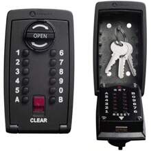 Defender Pro-TEC Key Safe Police Preferred Specification - Wall Mounted Outdoor Key Lock Box - Push Button Combination Key Cabinet Waterproof Cover - as pic - View 1