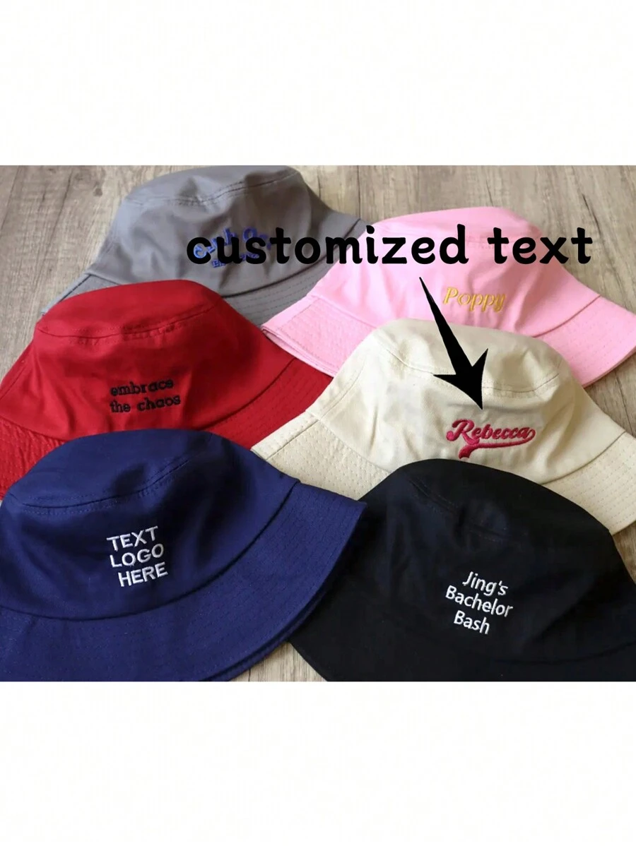1pc Custom Embroidered Bucket Hats, Custom Embroidered Bucket Hats, Personalized Sun Hats, Unique Bucket Hats, Picnic Hats Travel Sun Hats, Gifts For Friends, Gifts For Mother/Father/Wife/Husband, Gifts For Brides And Bridesmaids, Valentine's Day Gifts,Durable,Engraved,Stainless,Colorful,Cute,Adorable,Funny,Kawaii,Y2K,Stylish,Unisex,Casual,Custom,Personalized,Unique,Customized,Ideal Gifts For Him,Ideal Gifts For Her,Her,Boyfriend,Girlfriend,Family,Friends - A - View 1
