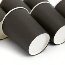 9oz Disposable Party Paper Cups, Multicolored Paper Drinking Cups, Suitable For Water, Juice, Coffee Or Tea, Suitable For Wedding, Party, Picnic, BBQ, Travel And Event - Black - View 4