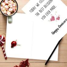4 piezas de Tarjetas de felicitación del Día de San Valentín de 5*7 pulgadas, tarjeta de aniversario, tarjeta de regalo, tarjeta de amor, tarjeta dulce, tarjeta del Día de San Valentín, tarjeta de corazón, tarjeta de confesión, regalo para esposo, esposa, novio, novia, cónyuge, con sobres