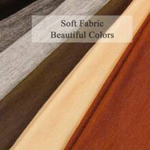 1/6条装纯色弹力宽发带 - 防滑透气涤纶面料 - 适合瑜伽、健身、跑步 - 四季皆宜的舒适时尚发饰，可作头巾、吸汗带，秋冬季度假必备，优雅围巾，柔软头巾 - 彩色 - 查看 6