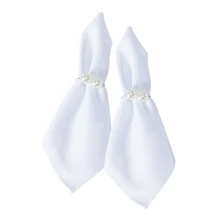 Kit 2 Anel para Guardanapos Pérola Duplo - Argolas Grandes 4cm x 3cm Elegantes