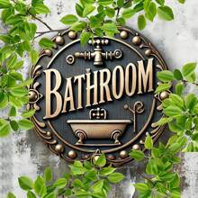 Placă rotundă pentru baie vintage de 20 cm, decor de artă de perete pentru casă, cameră, sufragerie, bar, cafenea, garaj, decorațiuni de perete, accesorii pentru petreceri de nuntă, accesorii de vacanță - 1 bucată, decor pentru casă, decor cameră, decor de perete
