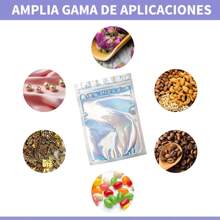 100PCS Bolsas Herméticas Resellables, Bolsas Holografica Reutilizables, a Prueba de Olores, Bolsas de Plástico con Cierre de Cremallera, para Dulces, Especias, Cables