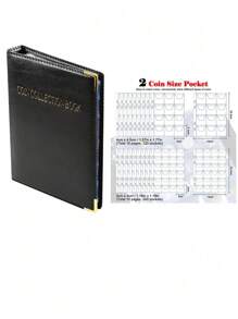 1 pieza Álbum colector de monedas - 20 páginas 360 bolsillos para almacenamiento de monedas, libro colector de monedas para coleccionistas, insignias pequeñas, sellos - Multicolor - Ver 11