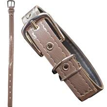 Synthetic Leather Dog Collar For Large And Small Dogs - Plateado - Ver 2