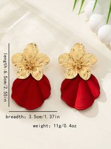 1 par de aretes de flor de oro con cristales de estrás en estampado de leopardo, personalizados, adecuados para mujer en calle, citas, bodas, fiestas y uso diario