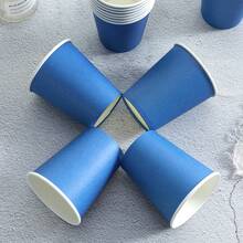 9oz Disposable Party Paper Cups, Multicolor Beverage Cups For Water, Juice, Coffee Or Tea, Ideal For Wedding, Party, Picnic, BBQ, Travel And Events - Royal Blue - View 3