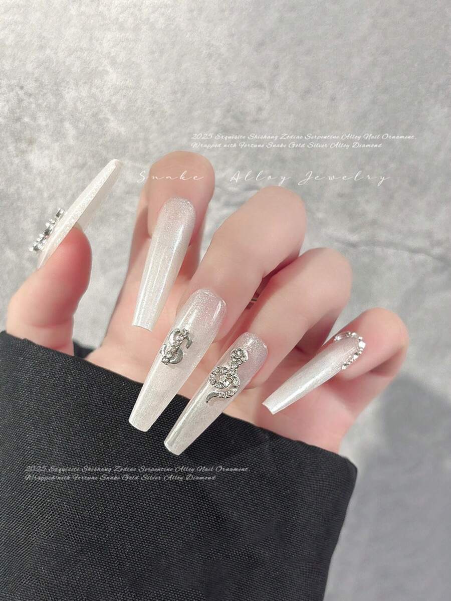 10pcs Snake Shaped Metal Nail Jewelry New 2025 Snake Year Design 1736342911d9475b6a58b637a2e6030a3486449179 Thumbnail 900x
