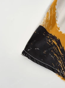 1 pièce Chemise longue décontractée imprimée confortable à manches longues pour femmes