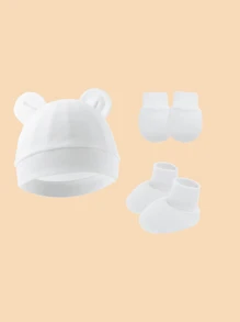 3 piezas de gorro, guantes y cubiertas para los pies de bebé, suaves y cálidos, adecuados para uso diario de recién nacidos niños y niñas. - Multicolor - Ver 3